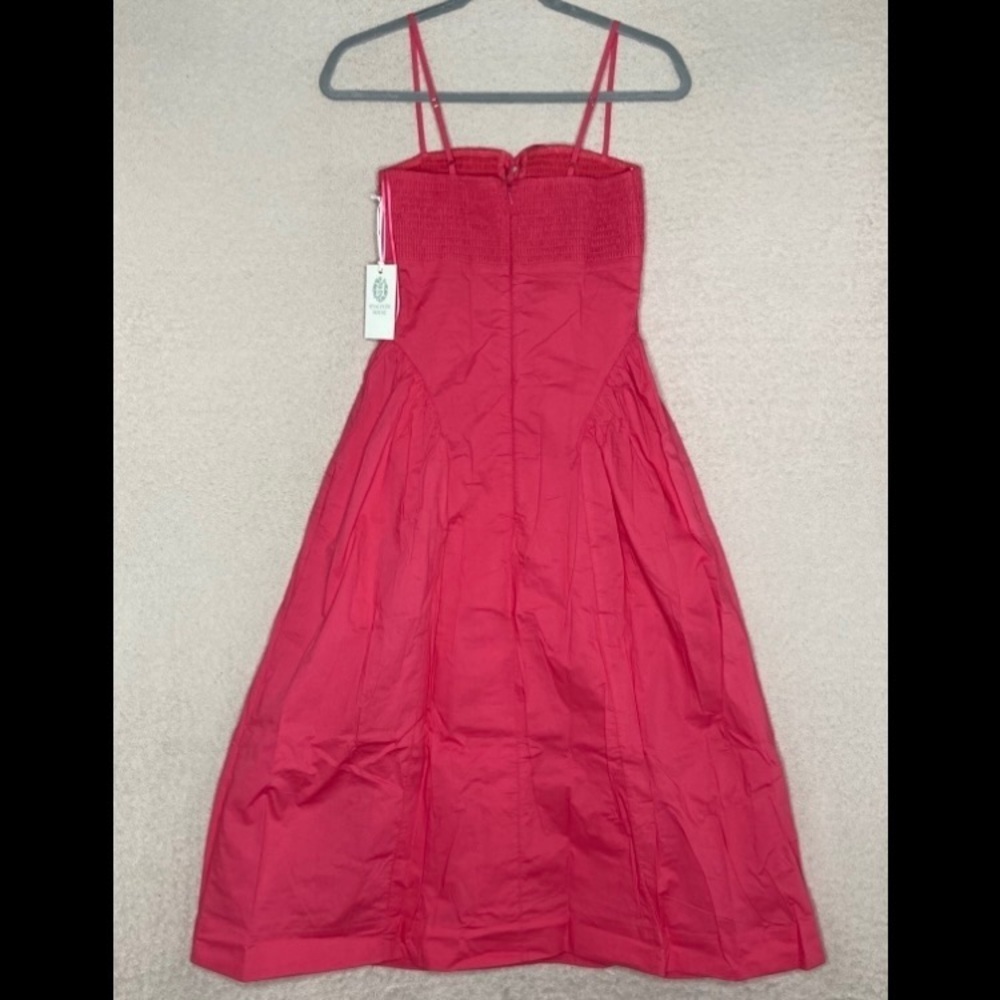 NEW Tuckernuck Smocked Midi Dress Women’s XXS Watermelon Pink Hyacinth House NWT - Picture 4 of 11